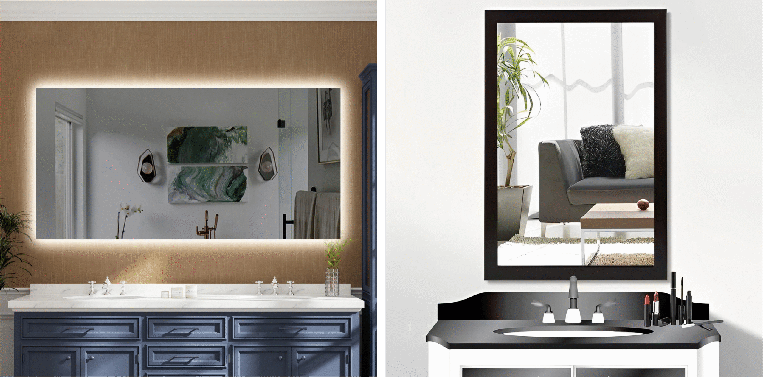 Rectangular bathroom mirror
