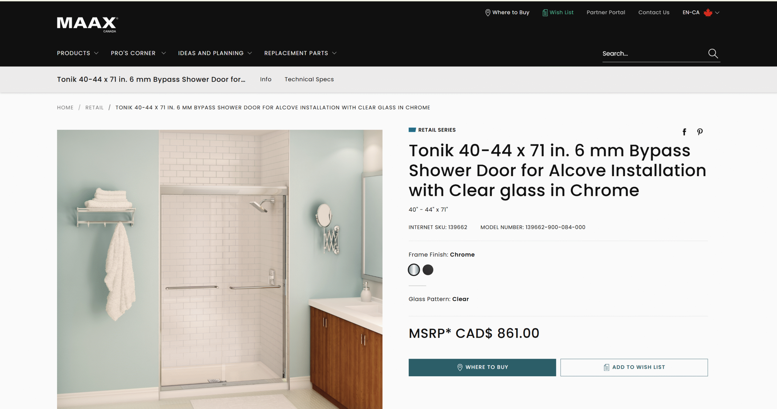 screen shot of shoer door supplier