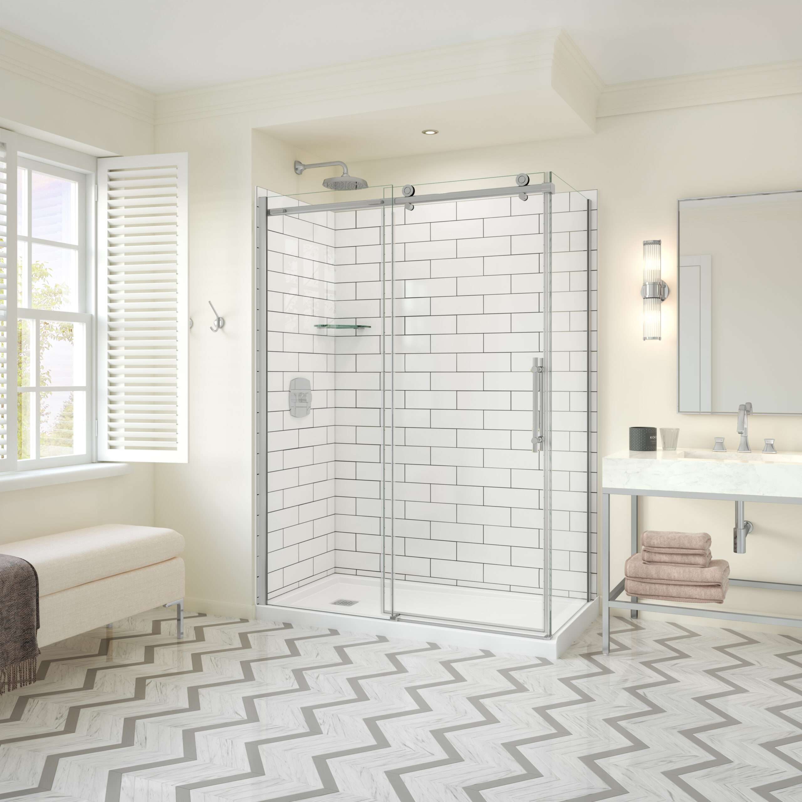 one side sliding shower door